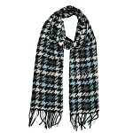 Eleganter Schal aus Wolle, Wollschal, 33cmx175cm, schwarz weiß blau 5192